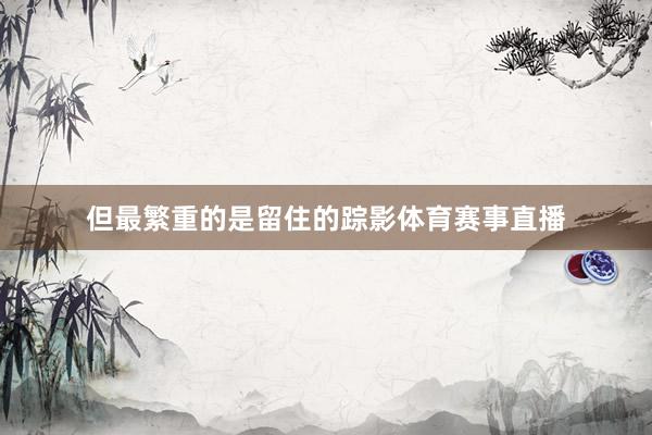 但最繁重的是留住的踪影体育赛事直播