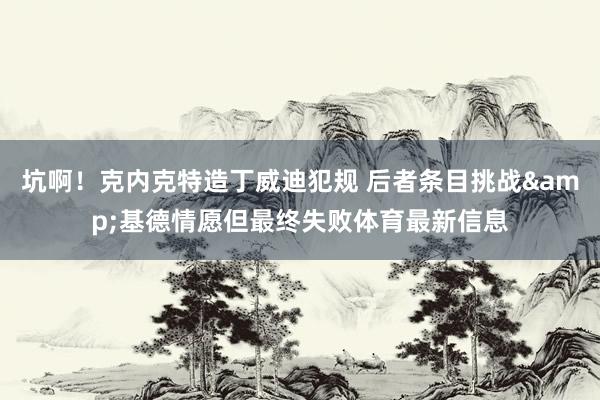坑啊！克内克特造丁威迪犯规 后者条目挑战&基德情愿但最终失败体育最新信息