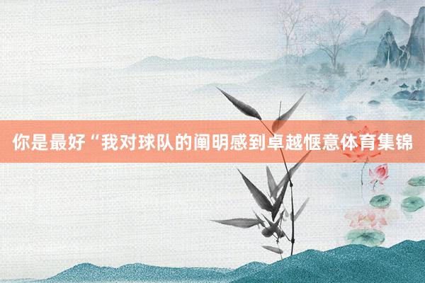 你是最好“我对球队的阐明感到卓越惬意体育集锦
