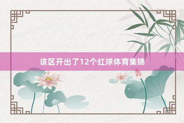 该区开出了12个红球体育集锦