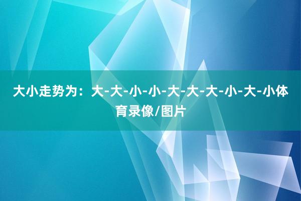 大小走势为：大-大-小-小-大-大-大-小-大-小体育录像/图片