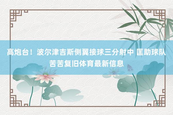 高炮台！波尔津吉斯侧翼接球三分射中 匡助球队苦苦复旧体育最新信息
