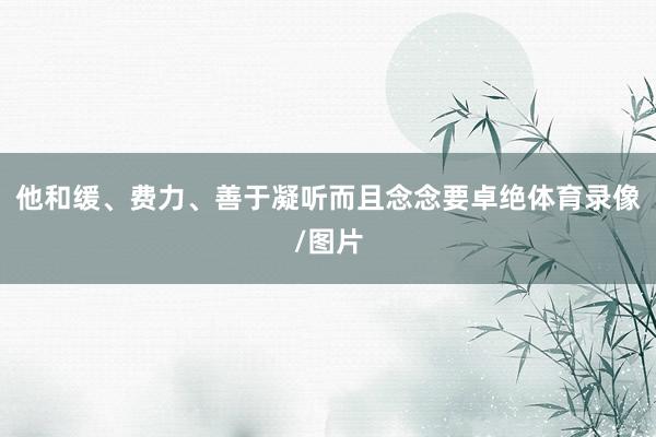 他和缓、费力、善于凝听而且念念要卓绝体育录像/图片