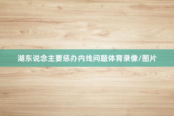 湖东说念主要惩办内线问题体育录像/图片