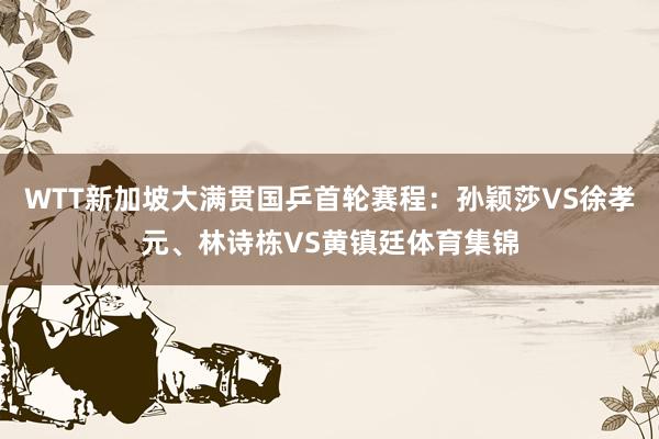 WTT新加坡大满贯国乒首轮赛程：孙颖莎VS徐孝元、林诗栋VS黄镇廷体育集锦