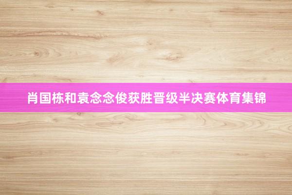 肖国栋和袁念念俊获胜晋级半决赛体育集锦