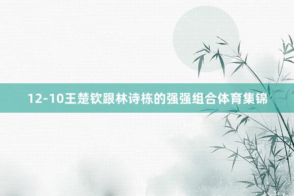 12-10王楚钦跟林诗栋的强强组合体育集锦