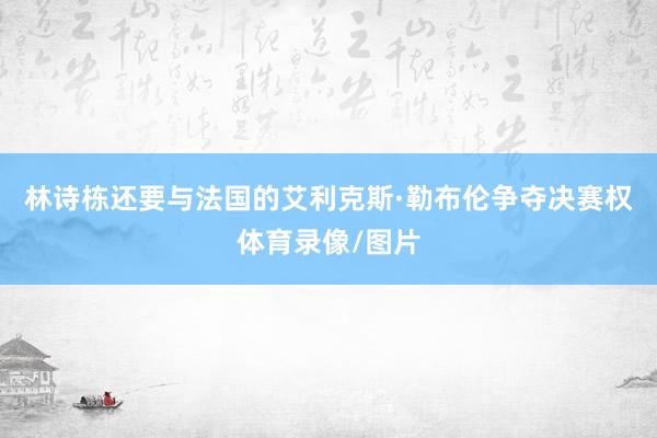 林诗栋还要与法国的艾利克斯·勒布伦争夺决赛权体育录像/图片