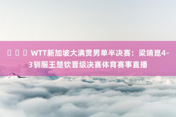 ​​​WTT新加坡大满贯男单半决赛：梁靖崑4-3驯服王楚钦晋级决赛体育赛事直播