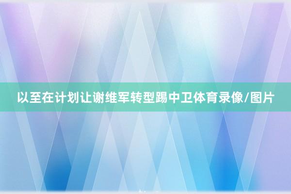 以至在计划让谢维军转型踢中卫体育录像/图片