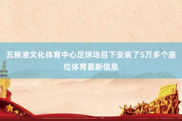 五粮液文化体育中心足球场目下安装了5万多个座位体育最新信息