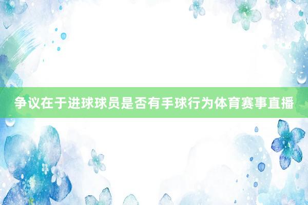 争议在于进球球员是否有手球行为体育赛事直播