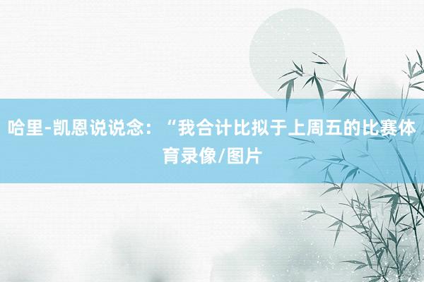 哈里-凯恩说说念：“我合计比拟于上周五的比赛体育录像/图片