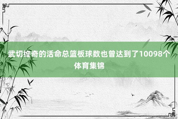武切维奇的活命总篮板球数也曾达到了10098个体育集锦