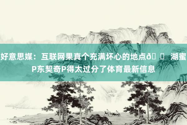 好意思媒：互联网果真个充满坏心的地点😠湖蜜P东契奇P得太过分了体育最新信息