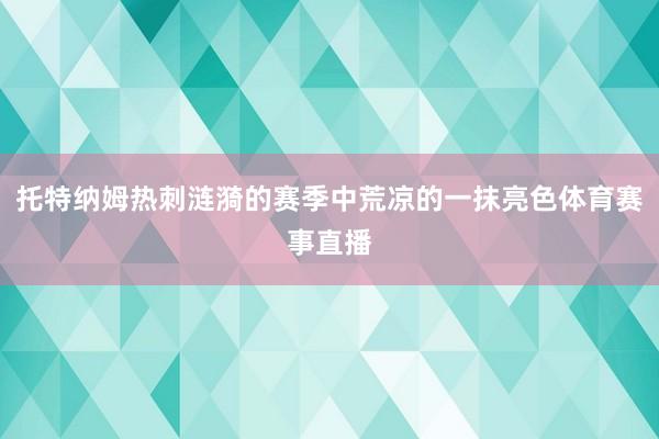 托特纳姆热刺涟漪的赛季中荒凉的一抹亮色体育赛事直播