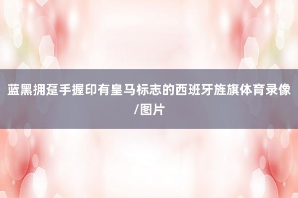 蓝黑拥趸手握印有皇马标志的西班牙旌旗体育录像/图片