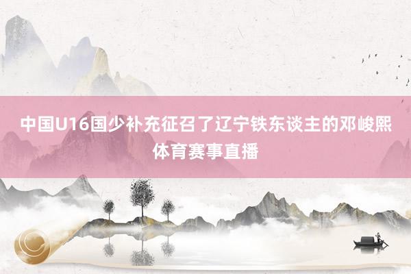 中国U16国少补充征召了辽宁铁东谈主的邓峻熙体育赛事直播