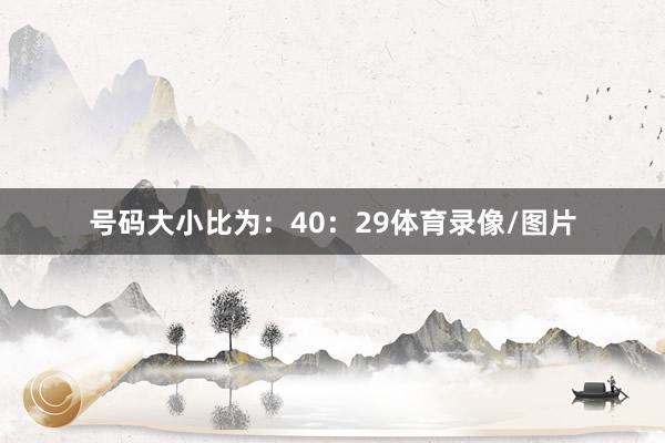 号码大小比为：40：29体育录像/图片