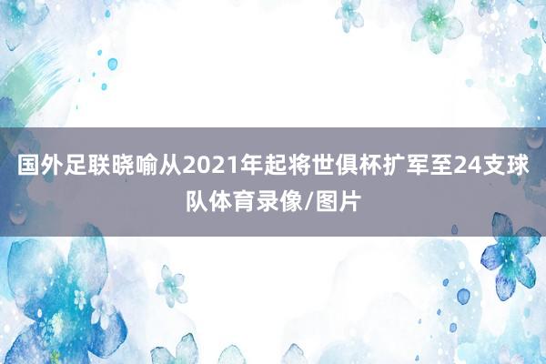 国外足联晓喻从2021年起将世俱杯扩军至24支球队体育录像/图片