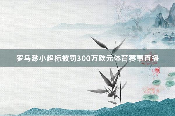 罗马渺小超标被罚300万欧元体育赛事直播