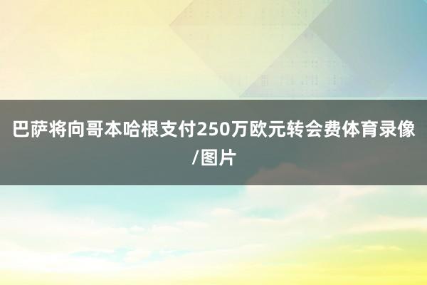 巴萨将向哥本哈根支付250万欧元转会费体育录像/图片