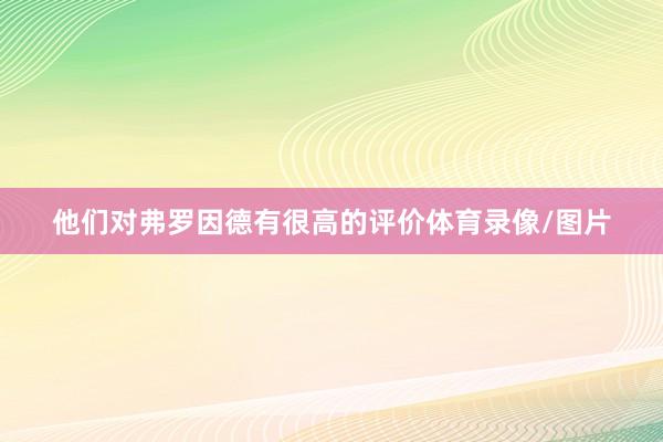 他们对弗罗因德有很高的评价体育录像/图片