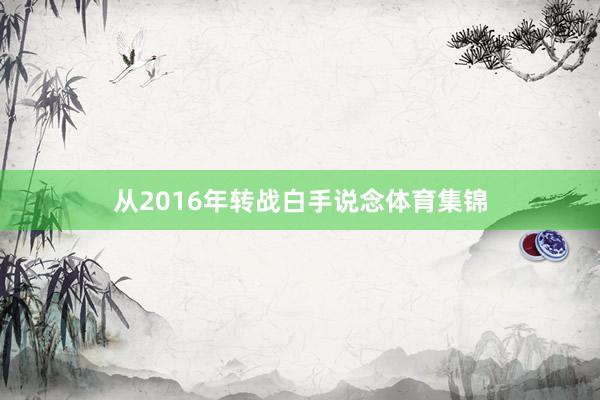 从2016年转战白手说念体育集锦