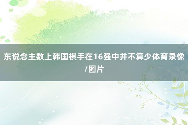 东说念主数上韩国棋手在16强中并不算少体育录像/图片