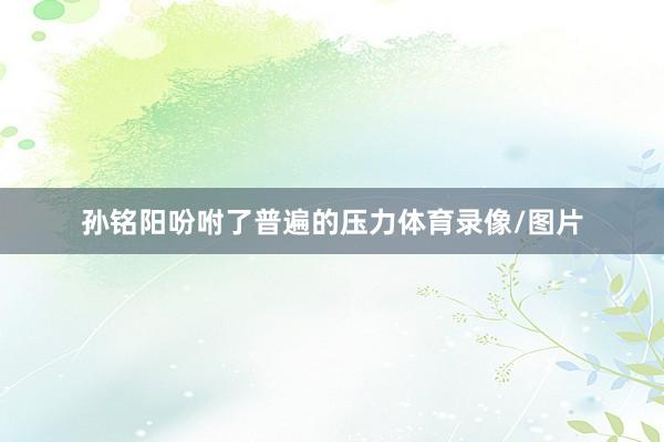 孙铭阳吩咐了普遍的压力体育录像/图片