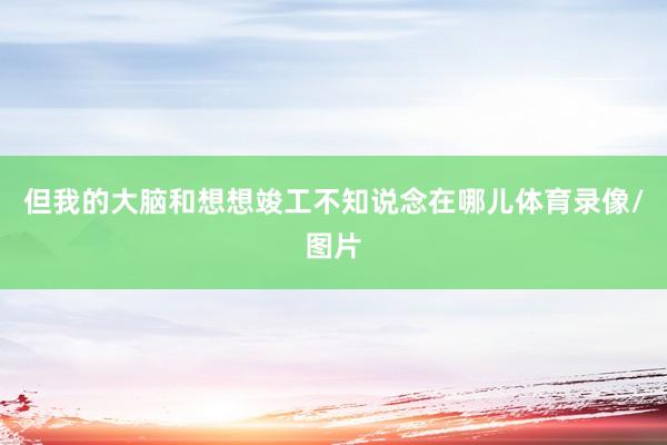 但我的大脑和想想竣工不知说念在哪儿体育录像/图片