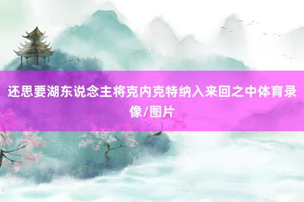 还思要湖东说念主将克内克特纳入来回之中体育录像/图片