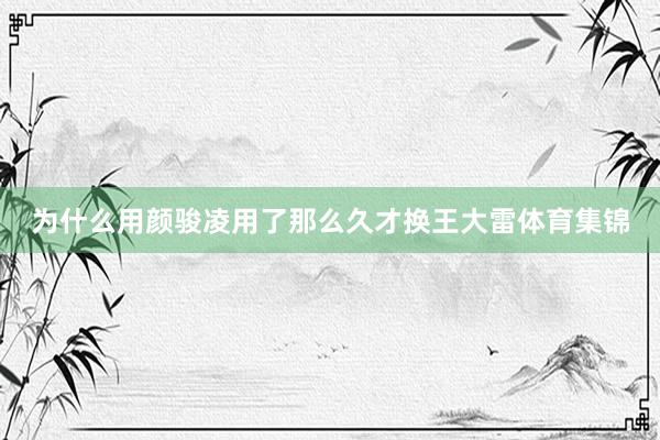 为什么用颜骏凌用了那么久才换王大雷体育集锦